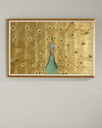 Gold Leaf Peacock Oversized Art