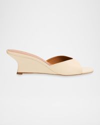 Brigitte Leather Wedge Mules