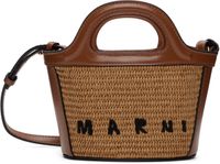 Marni Micro cabas Tropicalia beige et brun
