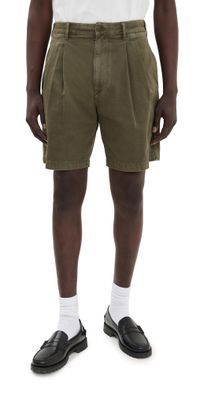 Alex Mill Standard Pleated Chino Shorts 7.75 Deep Moss 34
