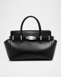 Small Diamond Belted Leather Top-Handle Bag