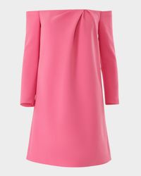 Off-The-Shoulder 3/4-Sleeve Mini Dress