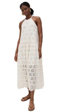 Madewell Embroidered Drop-Waist Maxi Dress Floral Eyelet L