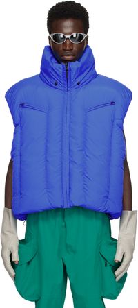 Dingyun Zhang Blue Swollen Reversible Down Vest