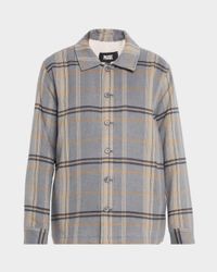 Telford Plaid Button-Front Shirt Jacket