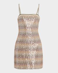 Ivanna Sequined Chevron Mini Dress