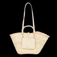 Craie - Panier en fibre de palmier tressé - Taille Unique - Blanc