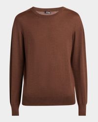 Long-Sleeve Cashmere-Silk Crewneck Sweater