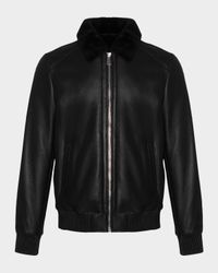Men's Lamb Shearling Bomber Jacket