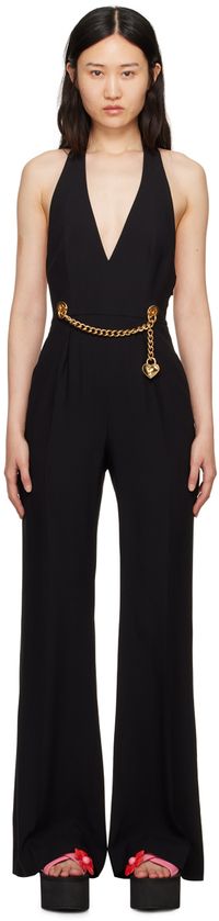 Moschino Black Chains & Hearts Jumpsuit