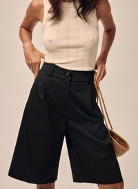 Nitah - Bermuda en laine - Taille 40 - Noir