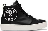 Moschino Kids Black Patch High Sneakers
