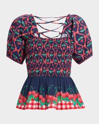 Allegra Cherry Pie Smocked Blouse