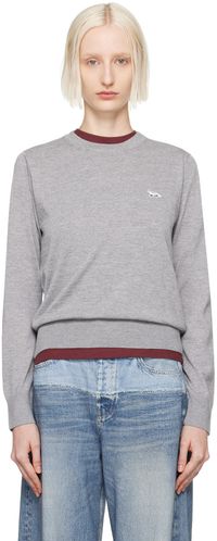 Maison Kitsuné Gray Baby Fox Patch Regular Sweater