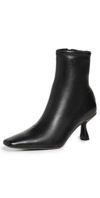 Loeffler Randall Thandy Curved Heel Ankle Boots Black 10.5