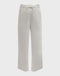 Italian Stretch Twill Straight-Leg Ankle Pull-On Pants