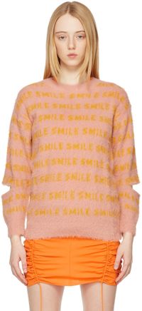 Stella McCartney Pull 'Smile' rose et orange à rayures