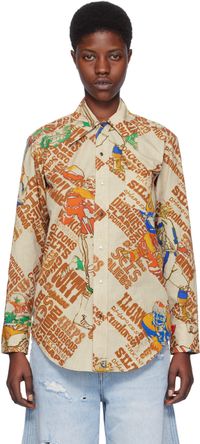 ERL Brown Printed Shirt