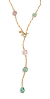 MAYAMAR Stone Lariat Necklace Gold One Size