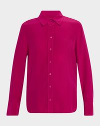 Button-Down Silk Charmeuse Blouse