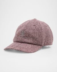 Men's Embroidered Logo Wool/Cashmere Baseball Cap