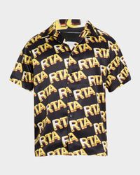Men's Nathan Short-Sleeve Satin Logo Shirt