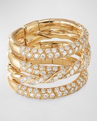 Paveflex Four-Row Ring in 18K Gold with Diamonds
