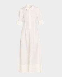Claudine Linen-Blend Midi Shirtdress