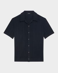 Men's Herringbone Knit Camp Shirt