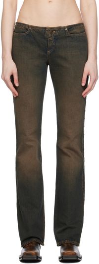 GUESS USA Jean brun et bleu à œillets