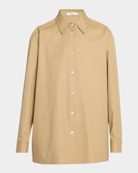 Tansy Cotton-Cashmere Button-Down Shirt