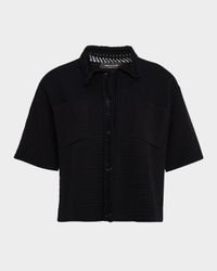 Knit Button-Down Shirt