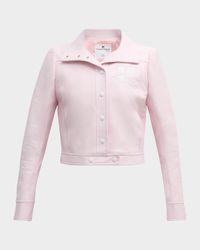 Textured Vinyl Crop Jacket
