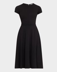 Zip-Front Milano Jersey Midi Dress