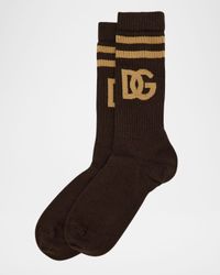 Men's Cotton Knit Large Logo Sport Socks