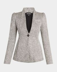 Textured Jersey Jacquard Single-Breasted Blazer