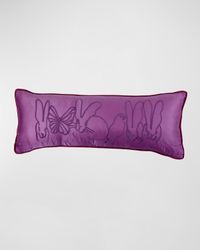 Hand-Embroidered Menagerie Pillow, 36" x 14"
