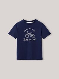 Cyrillus - T-shirt imprimé en coton biologique - Taille 16A - Bleu