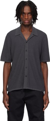 rag & bone Gray Zig-Zag Avery Polo