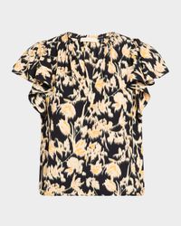 Lilo Flutter-Sleeve Blouse