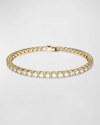 Matrix Gold-Plated Round-Cut Crystal Tennis Bracelet