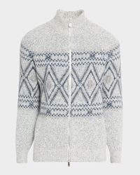 Men's Fair Isle Alpaca-Blend Zip Cardigan
