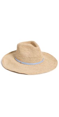 Hat Attack Raffia Crochet Cowboy Hat Nat/Blue One Size