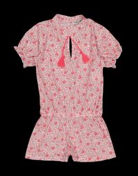 Petite Lucette - Combi-short imprimée en coton bio - Taille 10A - Rose