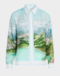 Men's Dalmatian A La Montange Silk Long-Sleeve Shirt
