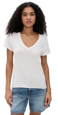 Éterne V Neck T-Shirt Ivory XS
