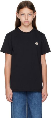 Moncler Enfant Three-Pack Big Kids Multicolor Logo Patch Cotton T-shirts