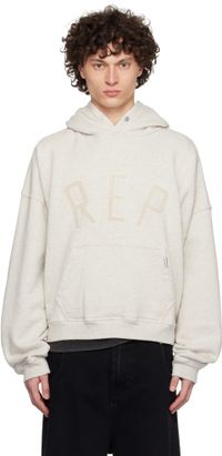 Represent Gray 'Rep' Appliqué Hoodie