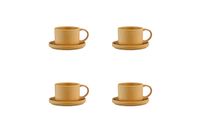 Bjorn - Tasse en grès 15cl et soucoupe - 8 pièces - Taille Unique - Jaune