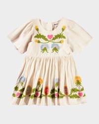 Girl's Carlin Floral Crotchet Dress, Size 3T-6